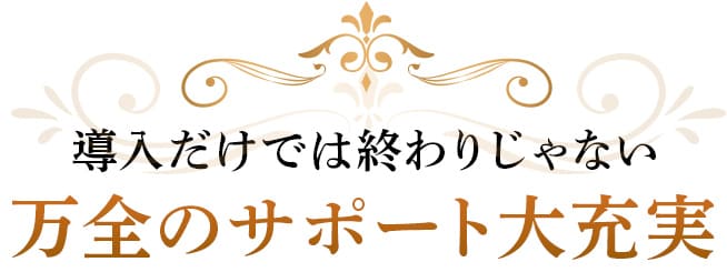 導入だけで終わりじゃない。万全のサポート大充実